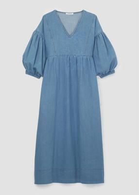 Harumi-Leigh Organic Cotton Denim Dress in Chambray Blue