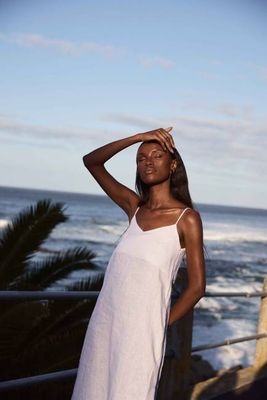Zafira Slip-Kleid aus Leinen