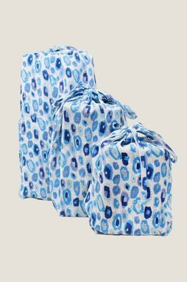 Set Of 3 Sustainable Gift Bags | Simba White/Blue