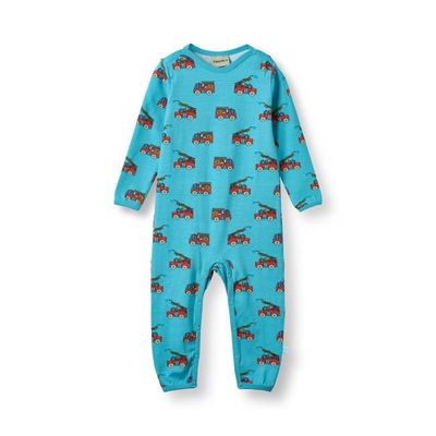 Elstar long-sleeved baby suit with fire truck