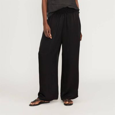The Satin Pull-On Pant | Black