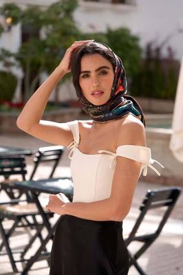 The Moon Butterfly Silk Square Scarf