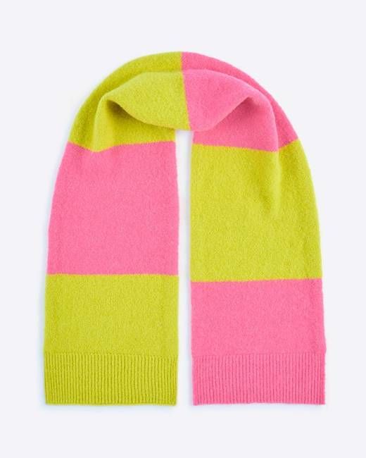 Lowie Alpaca Stripe Pink/Yellow Scarf