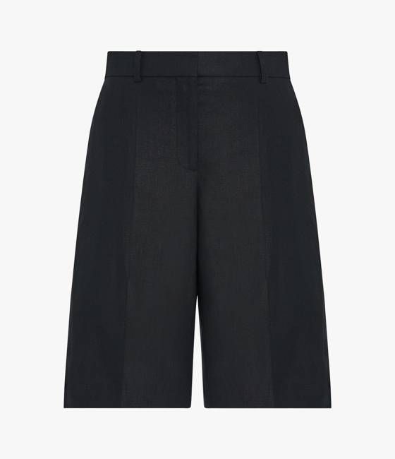 Linen Bermuda Short | Black