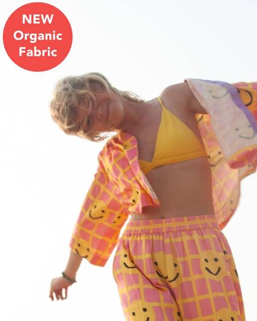 Miss PomPom Yellow Smiley Swing Jacket