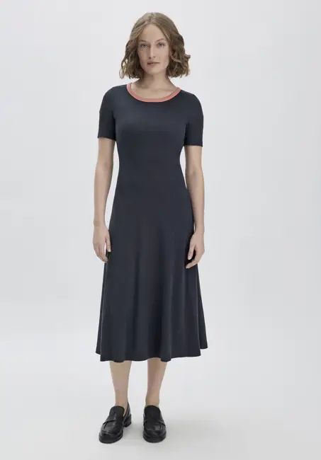 Rib Jersey Dress Midi Slim made of organic cotton