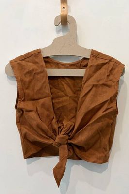 Sample Sale Valentina Top in Rust Linen