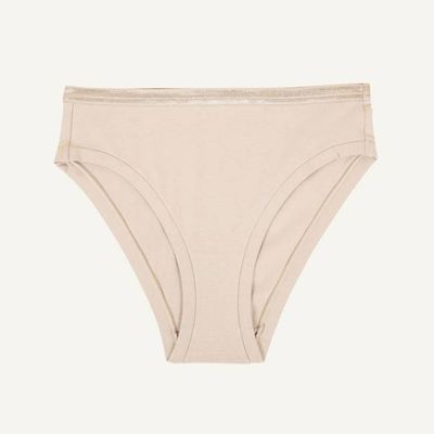 Organic Cotton Mid-Rise Bikini in Stone