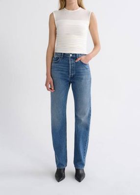 90's Pinch Waist High Rise Straight Long (Weightless) in Circulate