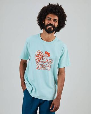 Asis Percales Kikiriki Oversize-T-Shirt blau