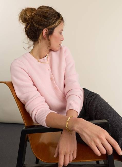 Marie Wool Blend Crew Neck Cardigan