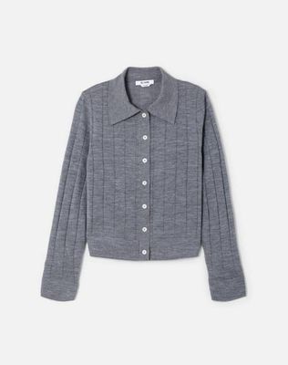 The Caroline Rib Cardi - Anthracite