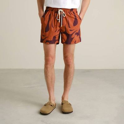 DEDICATED - Swim Shorts Birka Abstract Coral Fig Red