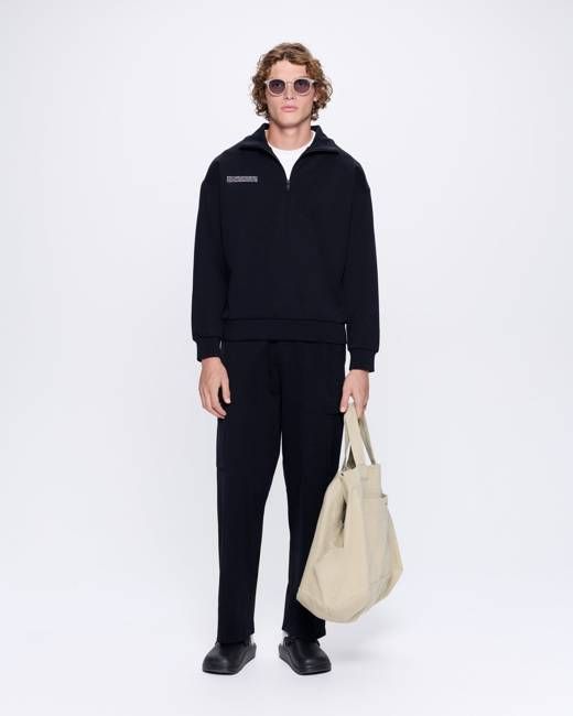 Archive Mens DNA Double Jersey Half Zip Sweatshirt—black