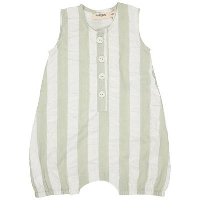 Baby All-In-One (Seersucker Wide Stripe) - Sea Foam