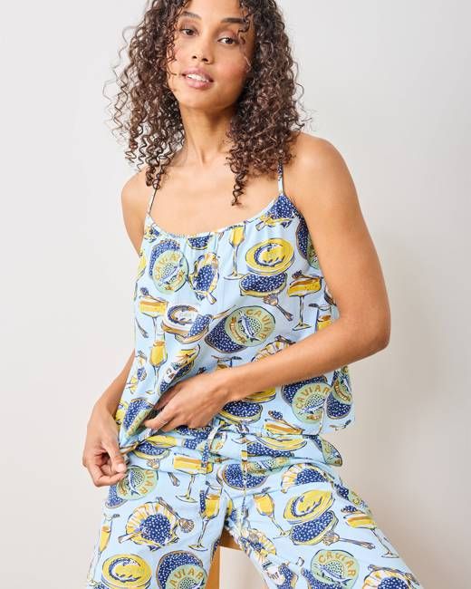 Champagne & Caviar - Cami Cropped Set - Pale Blue