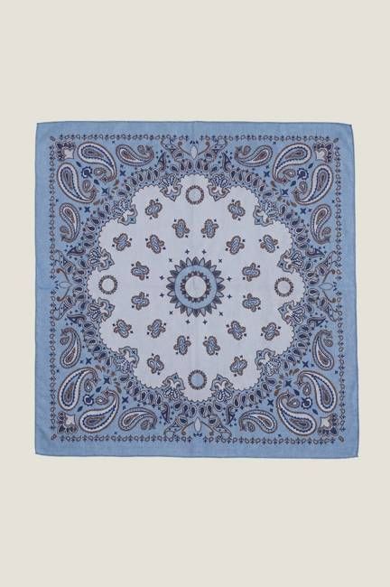 Paisley Print Square scarf | Paisley/Dusty Blue