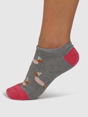 Navy, Womens Marguerite Floral Organic Cotton Socks