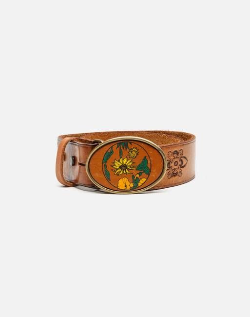 70s Floral Buckle Belt