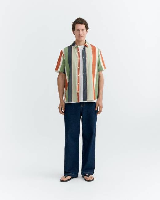 Tom's multicolor striped shirt