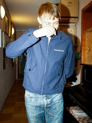 Blake Zip Jacket Back Sateen Navy worker jacket | Nudie Jeans