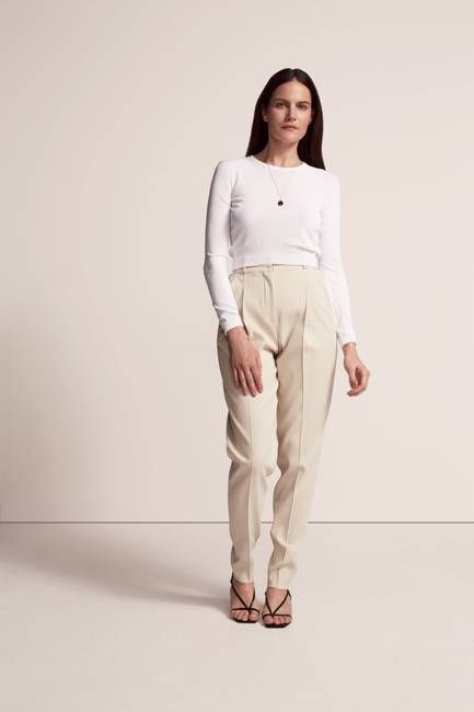 Single-Pleat Pant | Cream