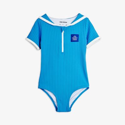 Travel Agency Patch Collar Swimsuit