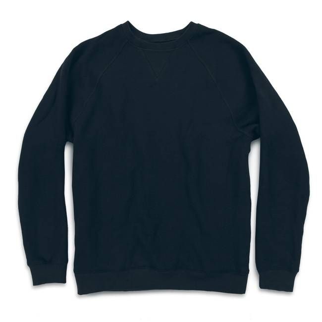 The Merino Crewneck in Black Fleece