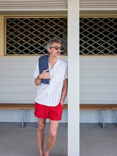 Linen Shirt Short Orto Tricolor Blue