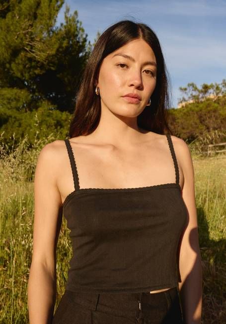 Pointelle Ari Cami Black