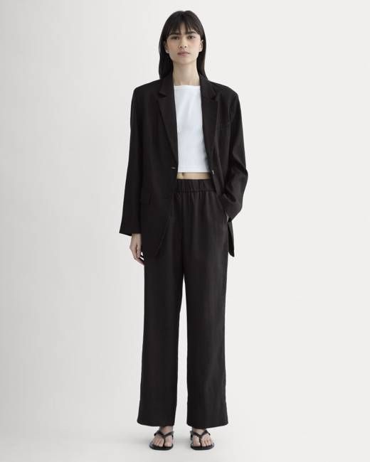 The Linen Easy Pant | Black