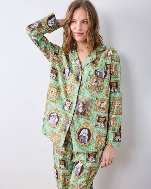 PF + Downton Abbey: The Grande Finale | Dogton Abbey - Petite Long PJ Set - Green