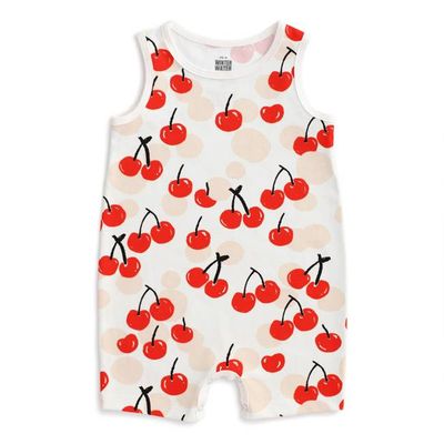 Tank Top Romper - Cherries Red