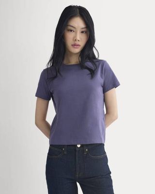 The Box-Cut Tee in Essential Cotton | Graystone | No Pocket