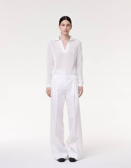 Pleated Trouser | White