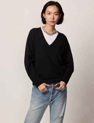 Cashmere V Neck Sweater | Black
