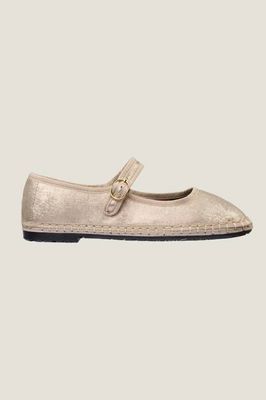 Flor Mary Jane Shoe | Metallic Light Gold