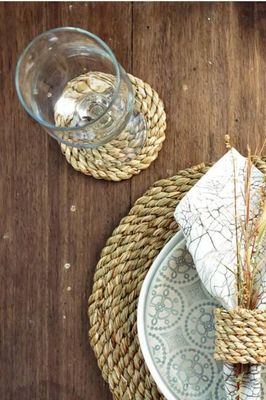 Set of Four Coasters - Woven Grass