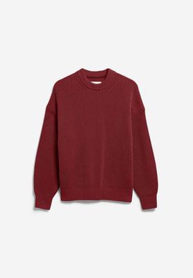 VANISÉ RIB-KNIT SWEATER | velvet red-light velvet red