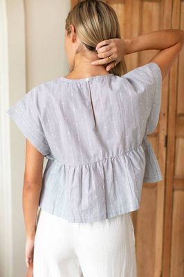 Dolman Peplum Top - James Stripe