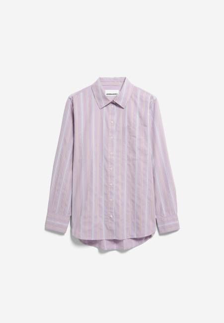 STRIPED WIDE BLOUSE | moonlit lilac-sandstone