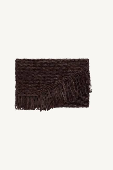 Paloma Clutch - Chocolate Brown Raffia