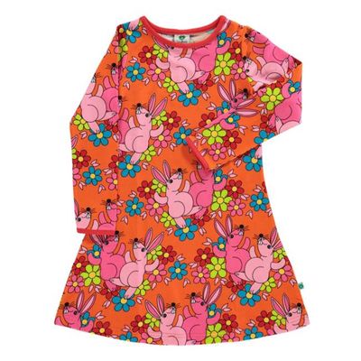 Dress with rabbits and flowers