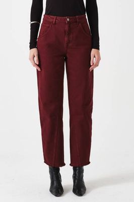 Bo Barrel Leg Twisted Jean in Mulberry