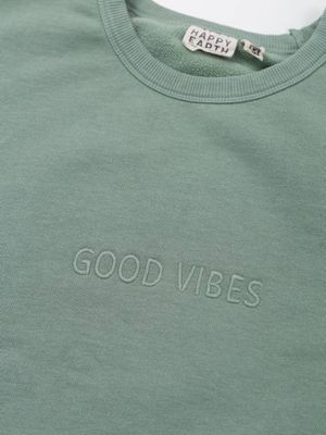 GOOD VIBES Embroidered Organic Pullover