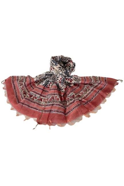Chanderi Silk Cotton Blockprint Stole No. 30 Jodhpur Edit