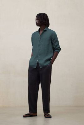 GREEN ALFREDO LINEN SHIRT