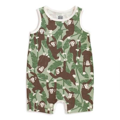 Tank Top Romper - Chimpanzees Green