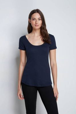 Boat Neck Cotton Modal Blend T-shirt