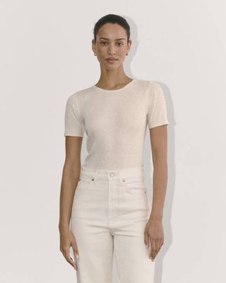 The Luxe Rib Crew | Heathered Oat